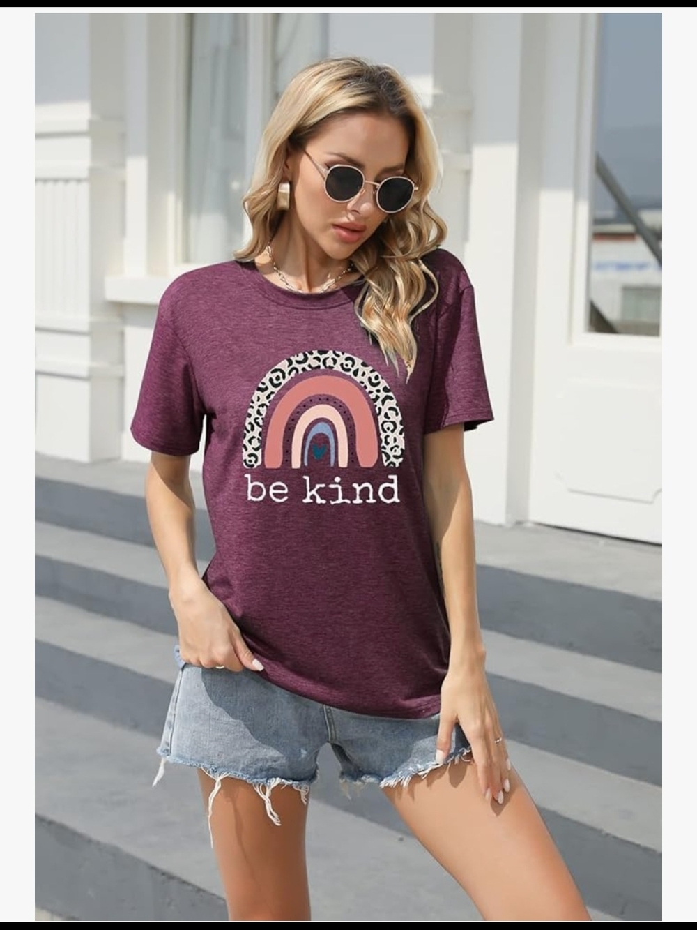 Mupaolo Be Kind Graphic Tee - Plum